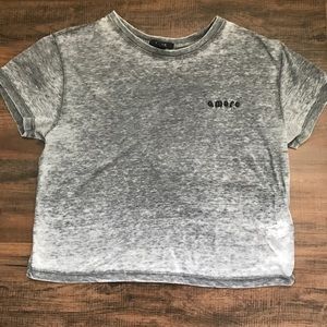 F21 Gray Acid Was “Amore” Crop Top